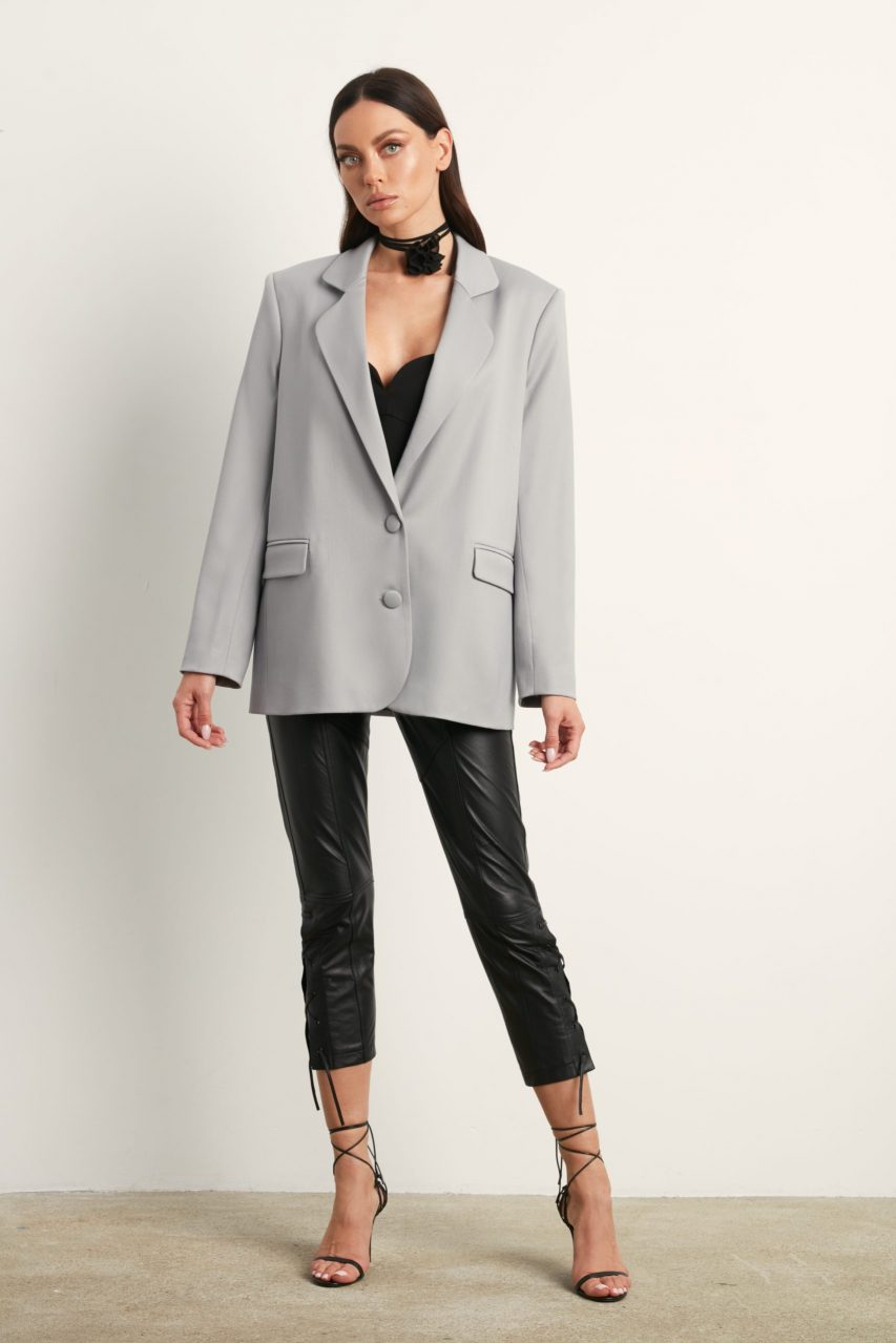 MARYNARKA Z JEDWABNEJ WEŁNY CASSY LIGHT GREY