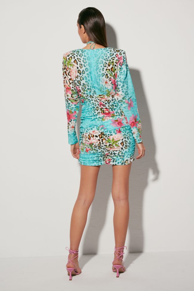 JEDWABNA SUKIENKA KIMONO ORCHID