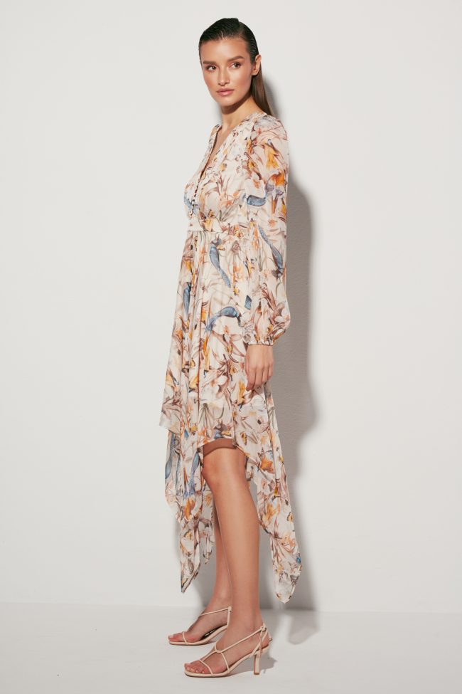 JEDWABNA SUKIENKA TROPICAL GARDEN