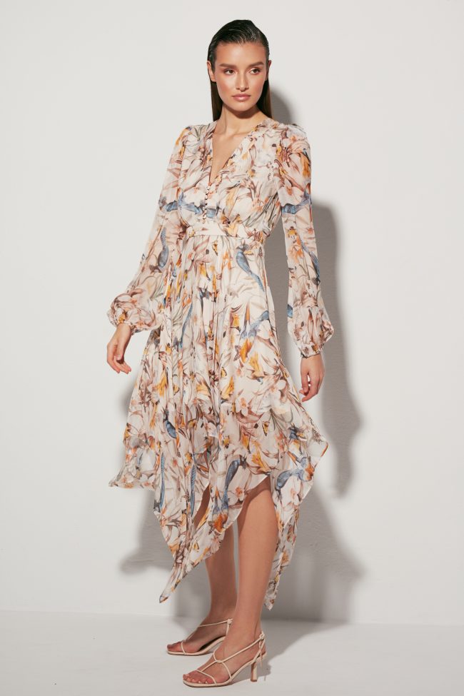 JEDWABNA SUKIENKA TROPICAL GARDEN