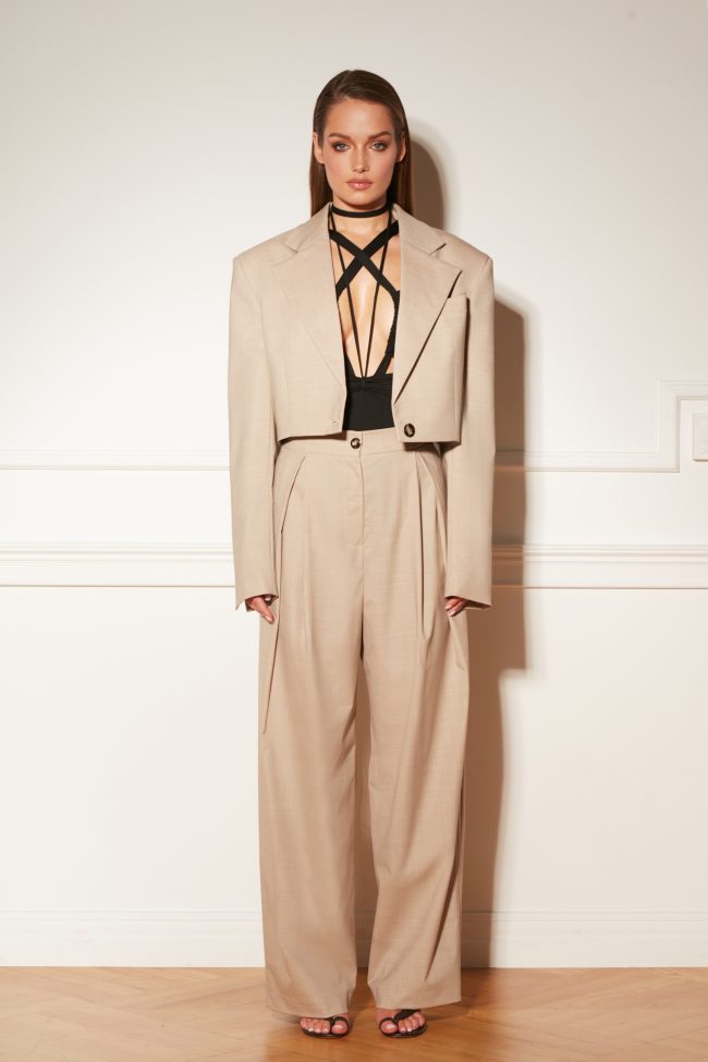 WEŁNIANY GARNITUR LIGHT TAUPE