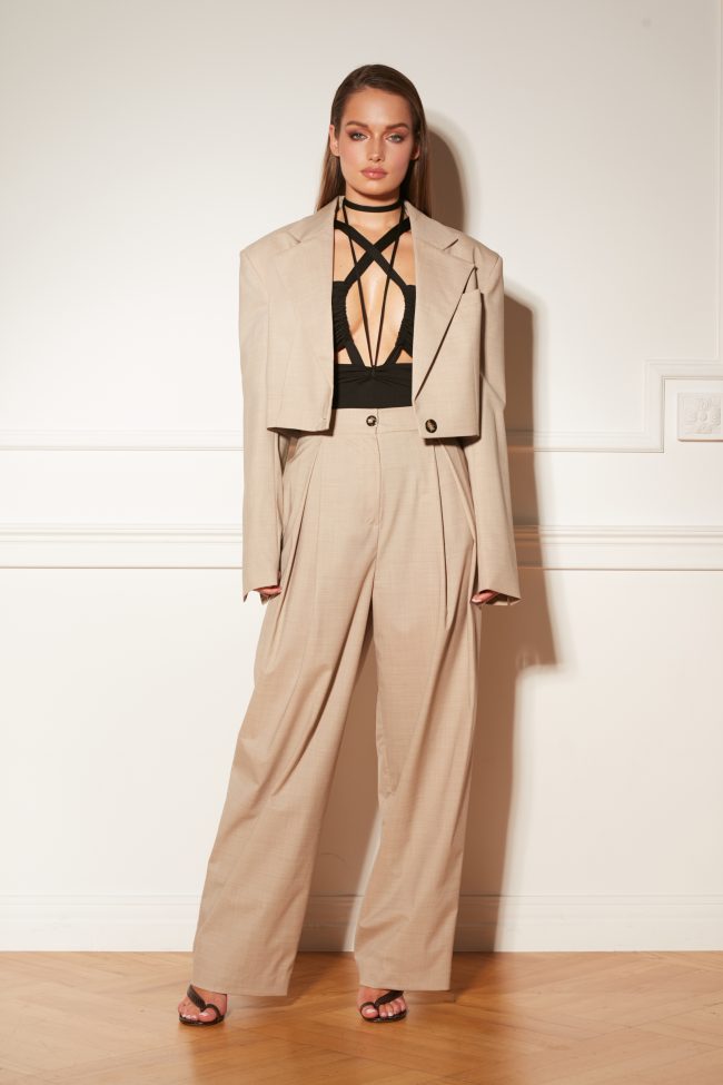 WEŁNIANY GARNITUR LIGHT TAUPE