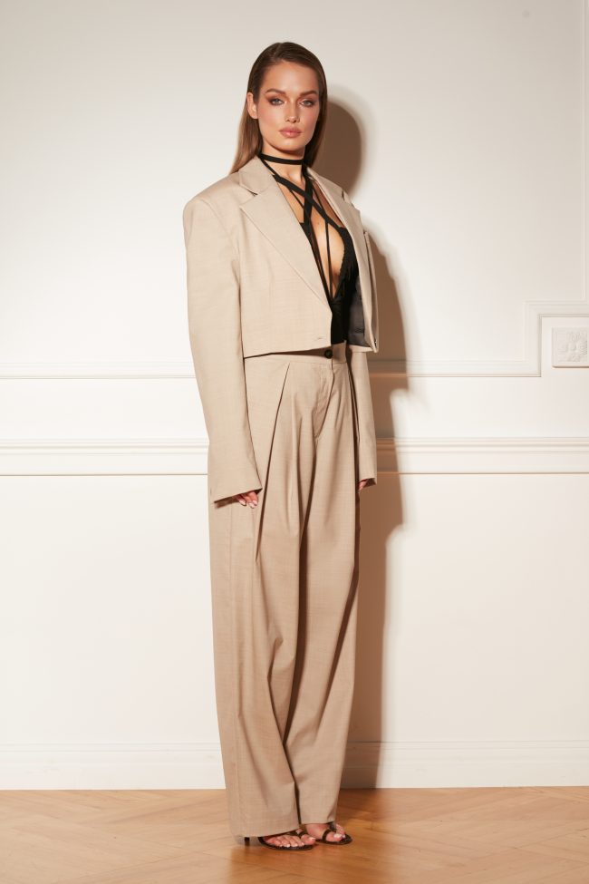 WEŁNIANY GARNITUR LIGHT TAUPE