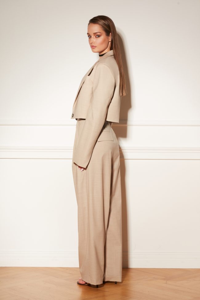 WEŁNIANY GARNITUR LIGHT TAUPE