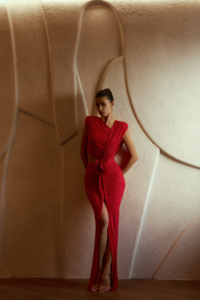 SUKIENKA MONACO RED ROSE