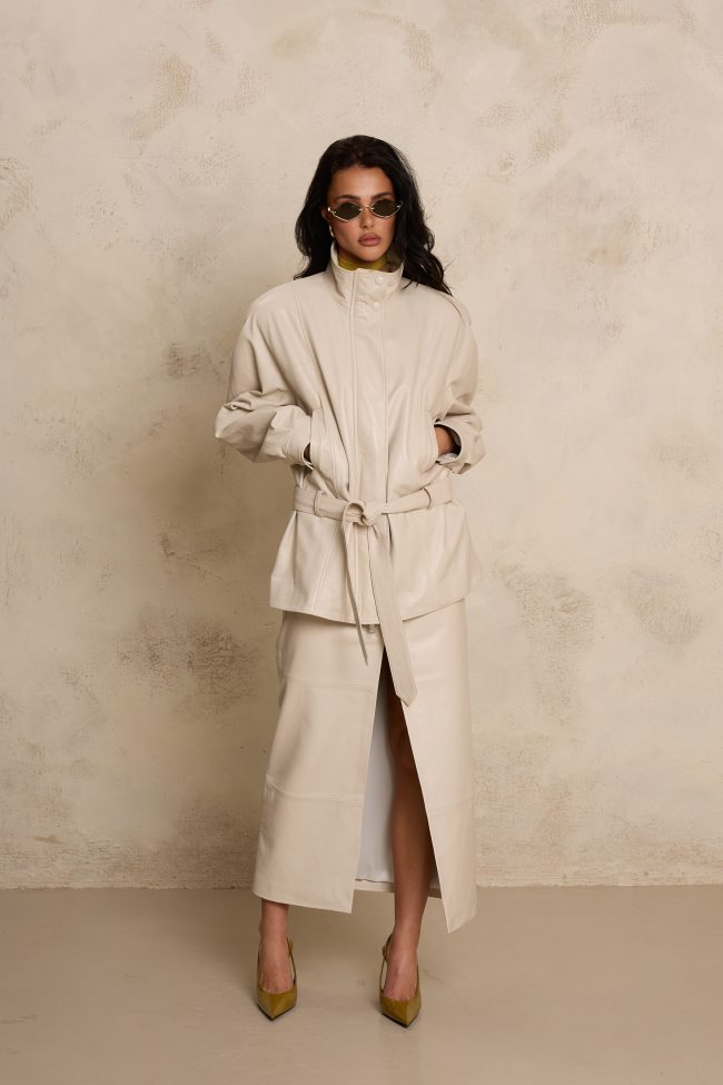 SKÓRZANA KURTKA KELLY CREME