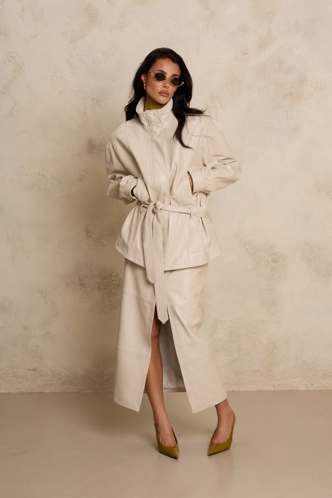 SKÓRZANA KURTKA KELLY CREME