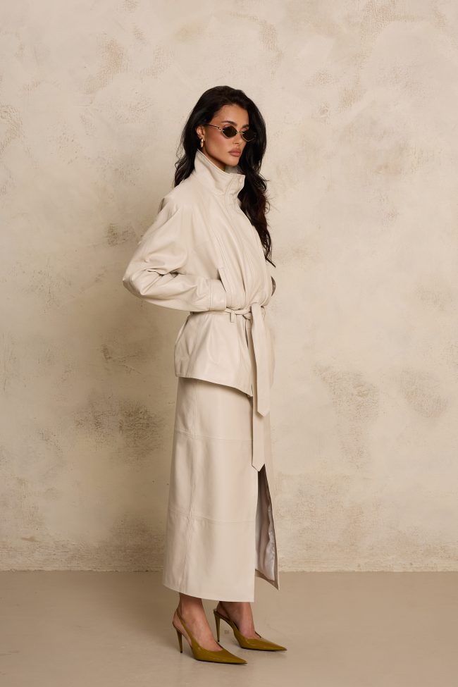 SKÓRZANA KURTKA KELLY CREME