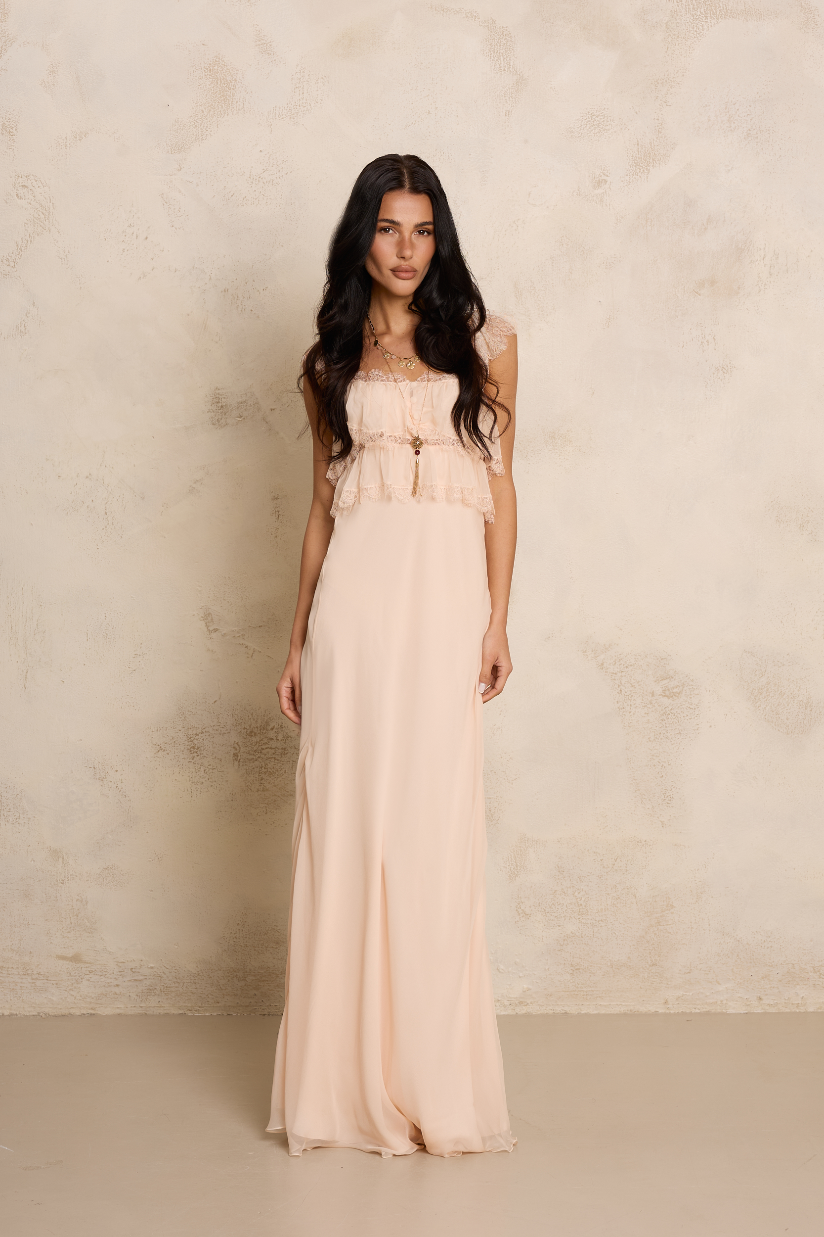 KOMBINEZON Z JEDWABIU I FRANCUSKIEJ KORONKI CHANTELL KOMBINEZON Z JEDWABIU I FRANCUSKIEJ KORONKI CHANTELL