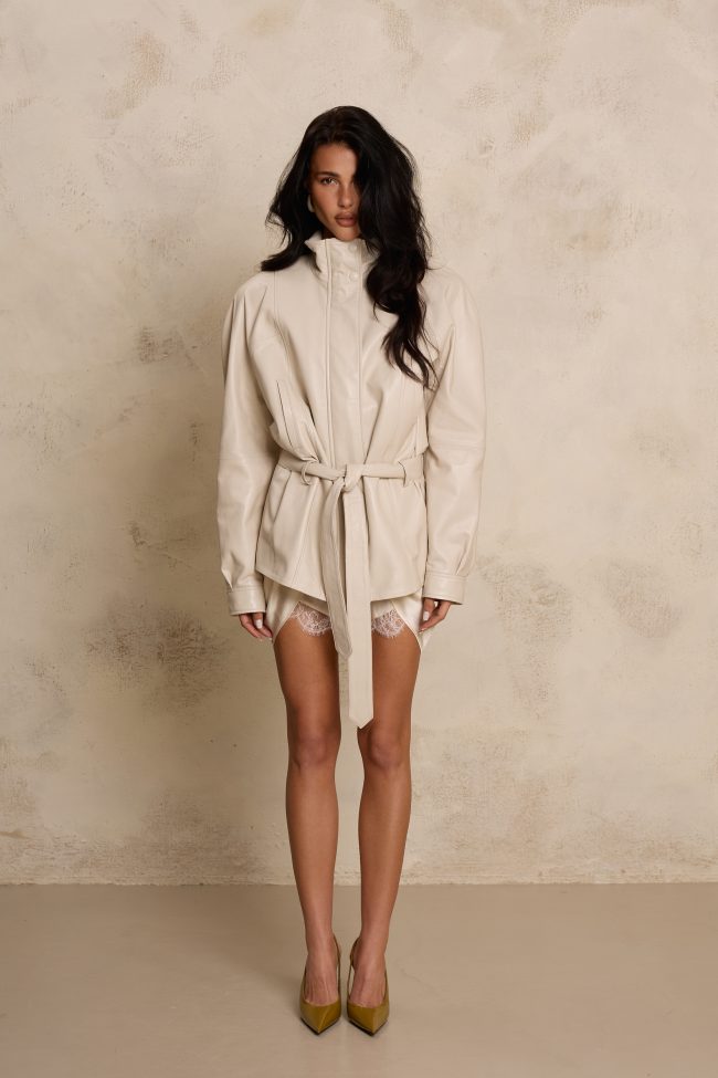 SKÓRZANA KURTKA KELLY CREME