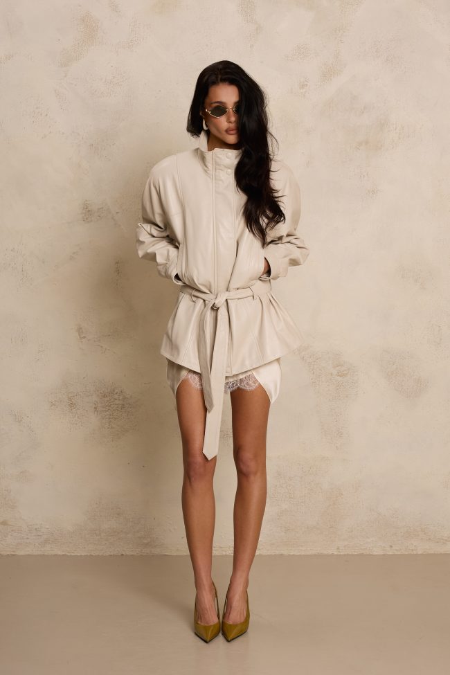 SKÓRZANA KURTKA KELLY CREME